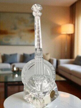 Vintage Crystal D' Arques Crystal Banjo Paperweight